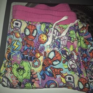 Colorful Superhero Print Shorts
